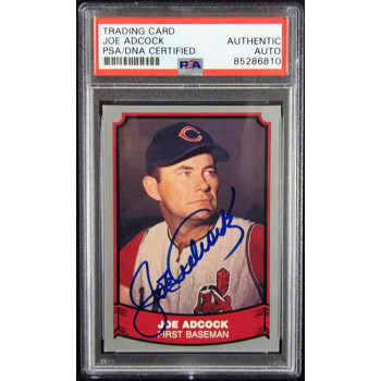 Joe Adcock Cleveland Indians Signed 1988 Pacific Card #31 PSA Authenticated