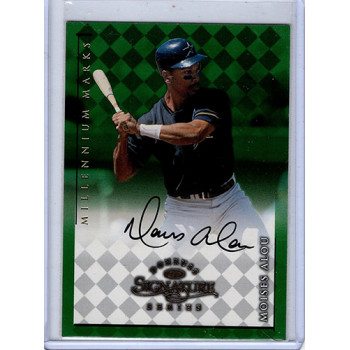 Moises Alou Signed 1998 Donruss Signature Series Century Marks Sample Card