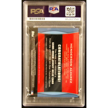 Henderson Alvarez Signed 2011 Bowman Draft Futures Game Relic Card #FGR-HA PSA