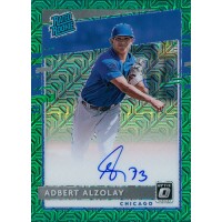Adbert Alzolay Signed 2020 Donruss Optic Rated Prospect Green Prizm Card RPS /99