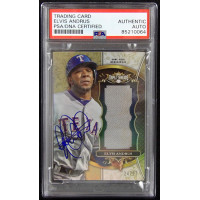 Elvis Andrus Signed 2013 Topps Triple-Threads Relic Card #TTUJR-EA3 PSA Authen