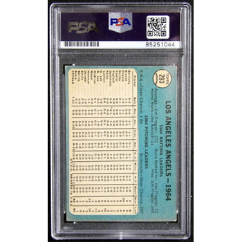 Gene Autry Los Angeles Angels Signed 1964 Topps Card #293 PSA Authenticated