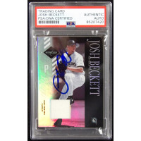 Josh Beckett Signed 2003 Leaf Limited Threads Position Card #86 PSA Authentic