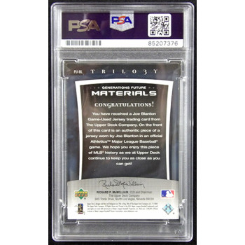 Joe Blanton A's 2005 Upper Deck Trilogy Relic Card #FU-BL PSA Authenticated