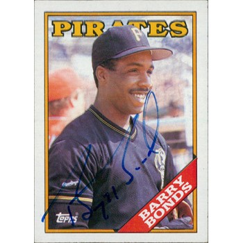 Barry Bonds Pittsburgh Pirates Signed 1988 Topps Card #450 JSA Authenticated Barry Bonds Pittsburgh Pirates Signed 1988 Topps Card #450 JSA Authenticated