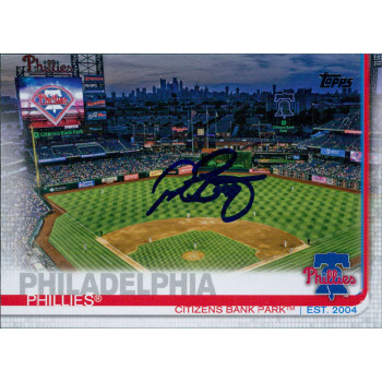 Peter Bourjos Phillies Signed 2019 Topps Series 1 Card #187 JSA Authenticated