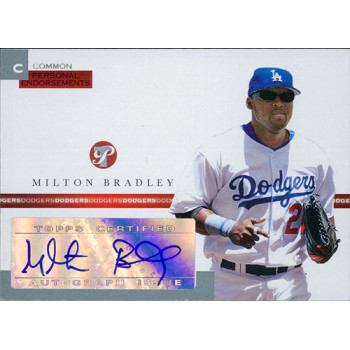Milton Bradley Signed 2005 Topps Pristine Personal Endorsements Card #PEC-MB 497