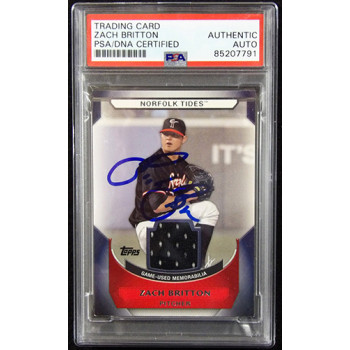 Zach Britton Signed 2011 Topps Pro Debut Minor League Materials Card #MM-ZB PSA