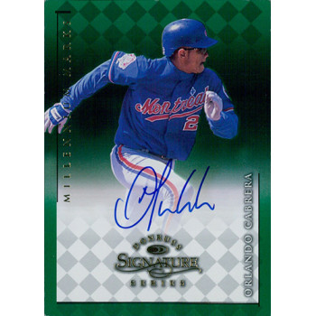 Orlando Cabrera Expos Signed 1998 Donruss Signature Series Millennium Marks Card