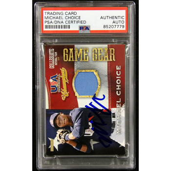 Michael Choice Signed 2013 Panini USA Baseball Game Gear Relic Card #50 PSA Auth