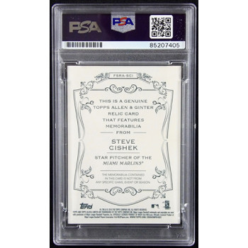 Steve Cishek Signed 2015 Topps Allen & Ginter Relic Card #FSRA-SCI PSA Authentic