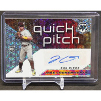 Jake Cronenworth Padres Signed 2021 Panini Mosaic Quick Pitch Prizm Card #QPA-CR
