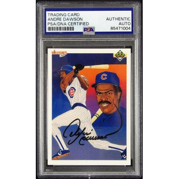 Andre Dawson Chicago Cubs Signed 1990 Upper Deck Card #73 PSA Authenticated