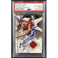 Adam Dunn Signed 2001 Bowman Draft Picks & Prospects Relic Card #FGR-AD PSA Auth