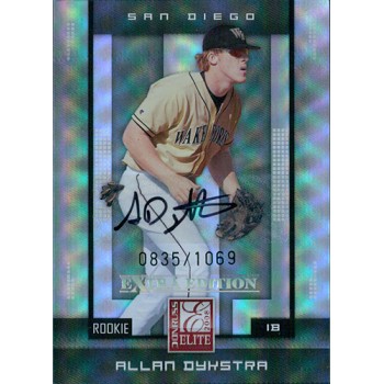 Allan Dykstra Signed 2008 Donruss Elite Extra Edition Card #120 /1069