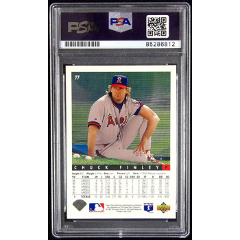 Chuck Finley California Angels Signed 1992 Upper Deck Card #77 PSA Authenticated