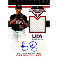 Carson Fulmer Signed 2017 Panini Stars & Stripes USA Baseball Jrsy Card #95 /234 Carson Fulmer Signed 2017 Panini Stars & Stripes USA Baseball Jrsy Card #95 /234