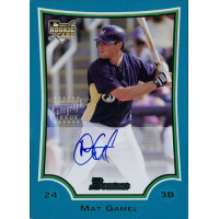Mat Gamel Milwaukee Brewers Signed 2009 Bowman Blue Card #225 66/500 Mat Gamel Milwaukee Brewers Signed 2009 Bowman Blue Card #225 66/500