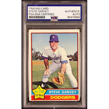 Steve Garvey Los Angeles Dodgers Signed 1976 Topps Card #150 PSA Authenticated