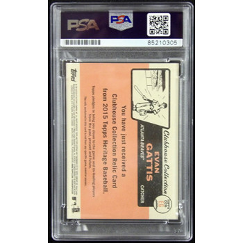 Evan Gattis Signed 2015 Topps Heritage Clubhouse Collection Relic #CCR-EG PSA