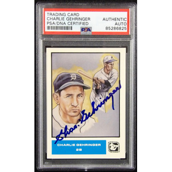 Charlie Gehringer Tigers Signed 1984 Sports Design Card #16 PSA Authenticated