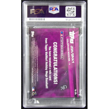 Jon Gray Rockies Signed 2017 Topps Holiday Relic Card #R-JG PSA Authenticated