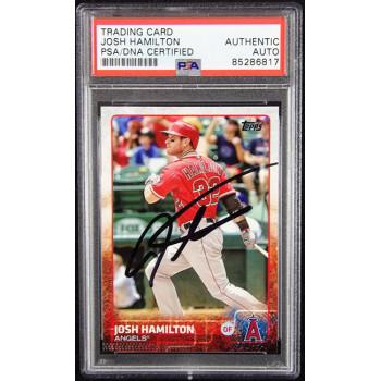 Josh Hamilton LA Angels Signed 2015 Topps Series 1 Card #321 PSA Authenticated