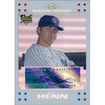 Sean Henn New York Yankees Signed 2007 Topps Chrome White Refactor Card #360 200
