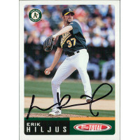 Erik Hiljus Oakland A's Signed 2002 Topps Total Card #445 JSA Authenticated Erik Hiljus Oakland A's Signed 2002 Topps Total Card #445 JSA Authenticated