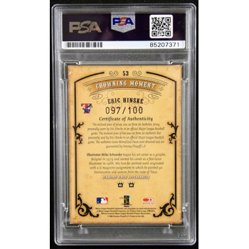 Eric Hinske 2004 Donruss Diamond Kings Relic Card #53 PSA Authenticated /100