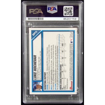 Luke Hochevar Signed 2007 Bowman Draft Futures Relic Card #BDPP75 PSA Authentic