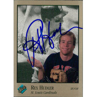 Rex Hudler Cardinals Signed 1992 Leaf Studio Card #92 JSA Authenticated Rex Hudler Cardinals Signed 1992 Leaf Studio Card #92 JSA Authenticated