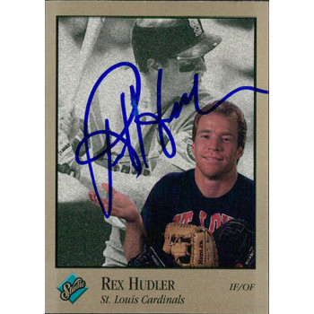 Rex Hudler Cardinals Signed 1992 Leaf Studio Card #92 JSA Authenticated Rex Hudler Cardinals Signed 1992 Leaf Studio Card #92 JSA Authenticated