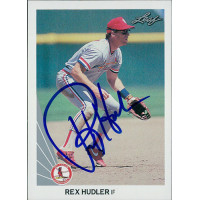 Rex Hudler St. Louis Cardinals Signed 1990 Leaf Card #439 JSA Authenticated Rex Hudler St. Louis Cardinals Signed 1990 Leaf Card #439 JSA Authenticated