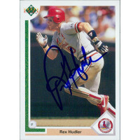 Rex Hudler SL Cardinals Signed 1991 Upper Deck Card #482 JSA Authenticated Rex Hudler SL Cardinals Signed 1991 Upper Deck Card #482 JSA Authenticated