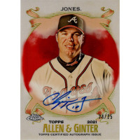 Chipper Jones Braves Signed 2021 Topps Chrome Allen & Ginter Card #AGA-CJ /25 Chipper Jones Braves Signed 2021 Topps Chrome Allen & Ginter Card #AGA-CJ /25