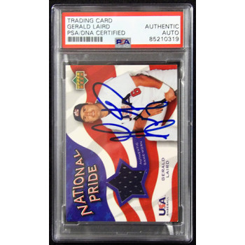 Gerald Laird Signed 2004 SP Prospects USA Baseball National Pride #NPJ-GL PSA