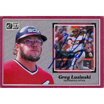 Greg Luzinski White Sox Signed 1983 Donruss Jumbo Card #4 JSA Authenticated
