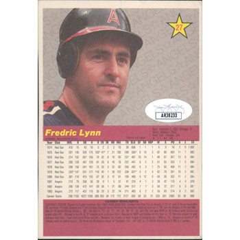 Fred Lynn California Angels Signed 1984 Donruss Jumbo Card #27 JSA Authenticated Fred Lynn California Angels Signed 1984 Donruss Jumbo Card #27 JSA Authenticated