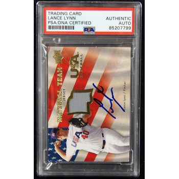 Lance Lynn Signed 2008 Upper Deck USA Baseball Relic Card #USA-LL PSA Authentic