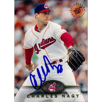 Charles Nagy Indians Signed 1995 Topps Stadium Club Card #14 JSA Authenticated Charles Nagy Indians Signed 1995 Topps Stadium Club Card #14 JSA Authenticated