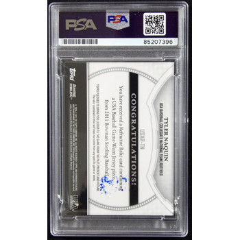 Tyler Naquin Signed 2011 Bowman Sterling USA Baseball Relic Card #USAR-TN PSA