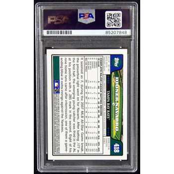 Dioner Navarro Tamp Bay Rays Signed 2008 Topps Card #418 PSA Authenticated