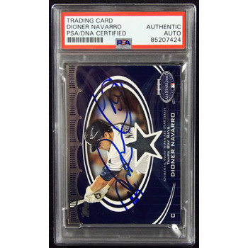 Dioner Navarro Signed 2008 Topps All Star Stitches Relic Card #AS-DN PSA Authen