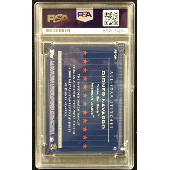 Dioner Navarro Signed 2008 Topps All Star Stitches Relic Card #AS-DN PSA Authen