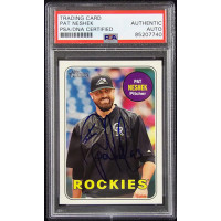 Pat Neshek Rockies Signed 2018 Topps Heritage Card #200 PSA Authenticated