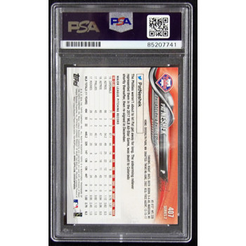 Pat Neshek Phillies Signed 2018 Topps Series 2 Card #407 PSA Authenticated