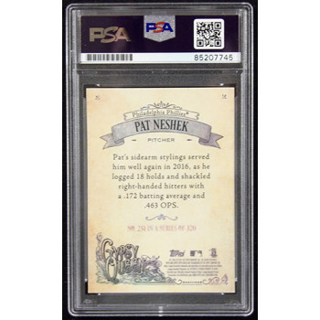 Pat Neshek Phillies Signed 2018 Topps Gypsy Queen Card #251 PSA Authenticated