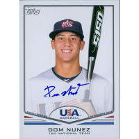 Dom Nunez Signed 2011 Topps USA Baseball Team Card #USA-A34 Dom Nunez Signed 2011 Topps USA Baseball Team Card #USA-A34