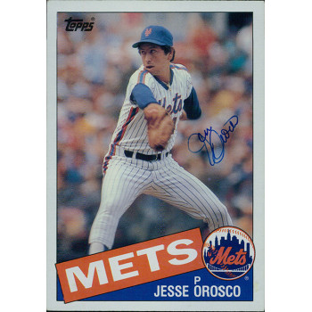 Jesse Orosco New York Mets Signed 1985 Topps Jumbo Card #54 JSA Authenticated Jesse Orosco New York Mets Signed 1985 Topps Jumbo Card #54 JSA Authenticated